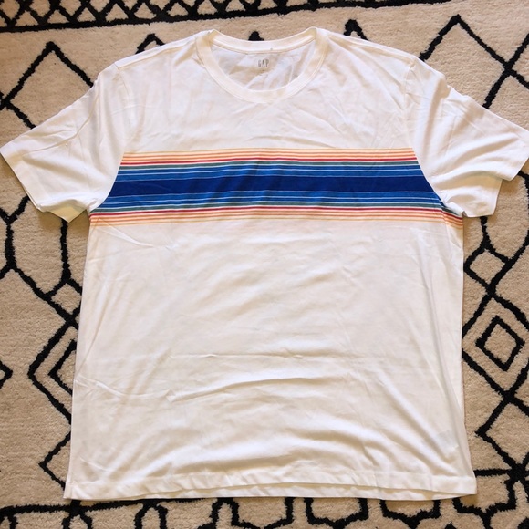 GAP Other - Men’s Everyday Gap Stripe Gradient white tee XXL